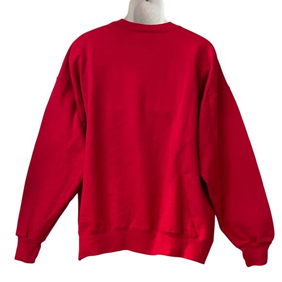 Hanes MELE KALIKIMAKA Hawaiian Surfing Santa Ugly Christmas Sweatshirt Size XL - Picture 3 of 4